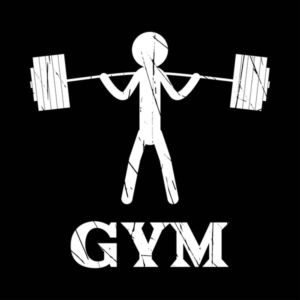 Gym Squat Icon Vector Human Grunge Symboic Flat Eps App — 스톡 벡터