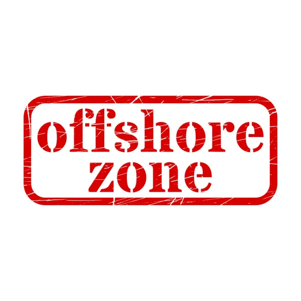 Offshore Red Stamp Grunge Sinal Vector Ilustração — Vetor de Stock