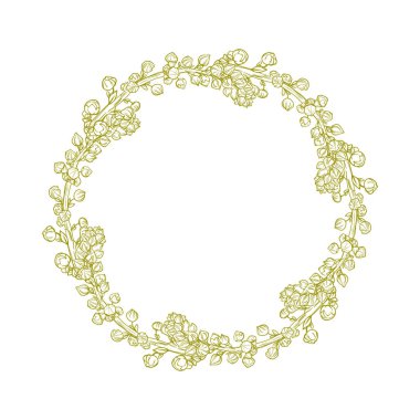 İzole soyut çelenk şekli yuvarlak. Doğal sembolü.