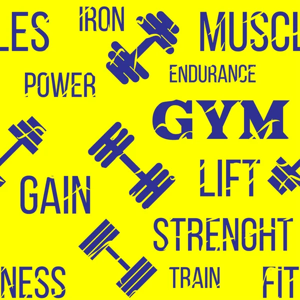 Dikişsiz desen veya arka plan taping Kinesiyoloji. Fitness sarı tasarım öğelerini, spor salonu etiket halter, spor Tekstil