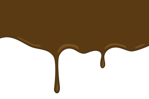 Schokolade fließen Welle auf weißem Hintergrund — Stockvektor