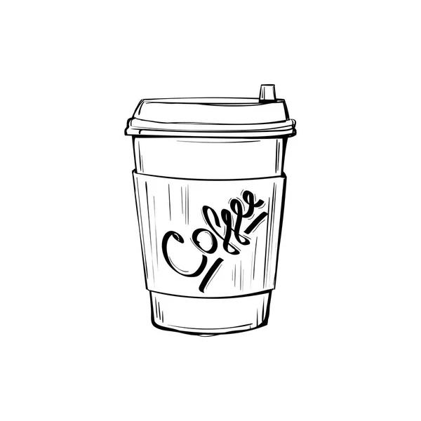 Bosquejo de vector de taza de café — Vector de stock