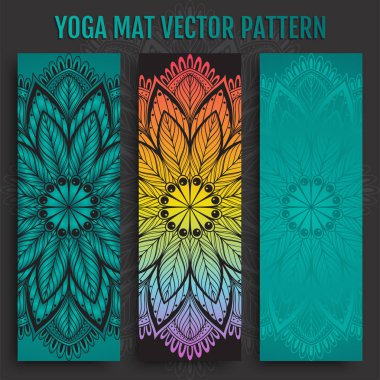 Yoga mat vektör desen el çekilmiş