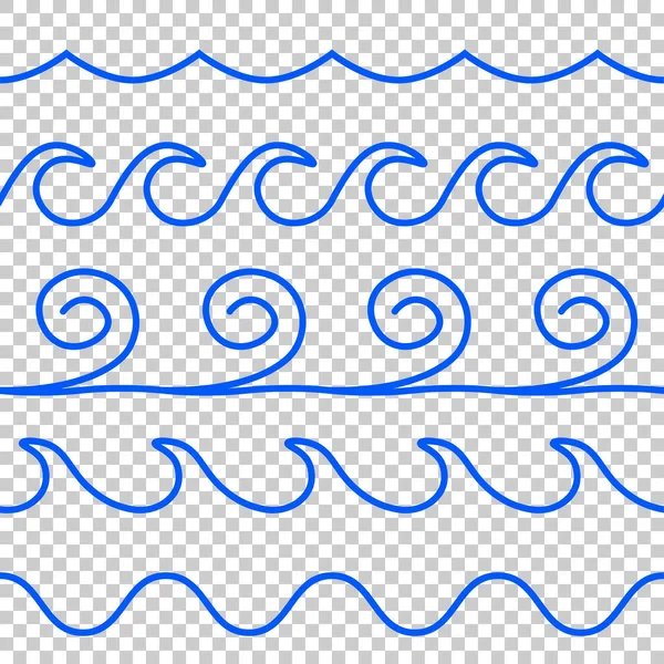 Dikişsiz vector mavi dalga çizgi deseni