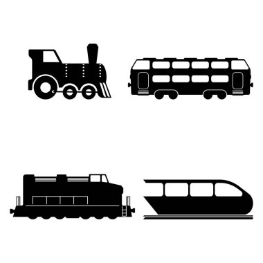 Vektör izole tren simgesi, demiryolu taşımacılığı