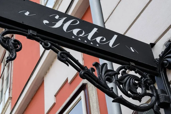 Beautiful old hotel sign — Stock Photo, Image