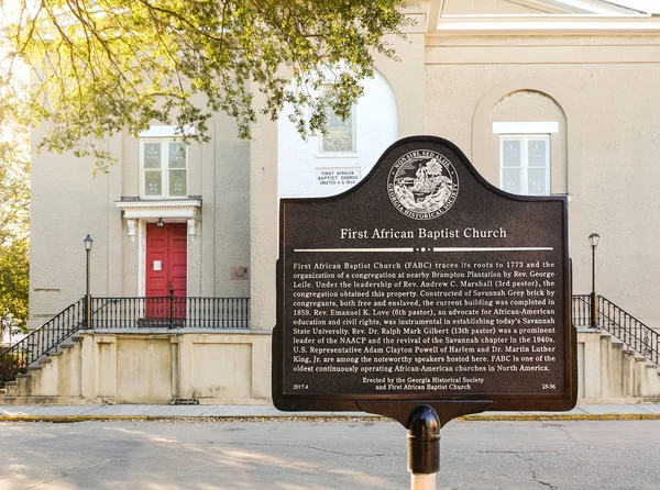 Első afrikai Baptista Egyház történelmi marker — Stock Fotó