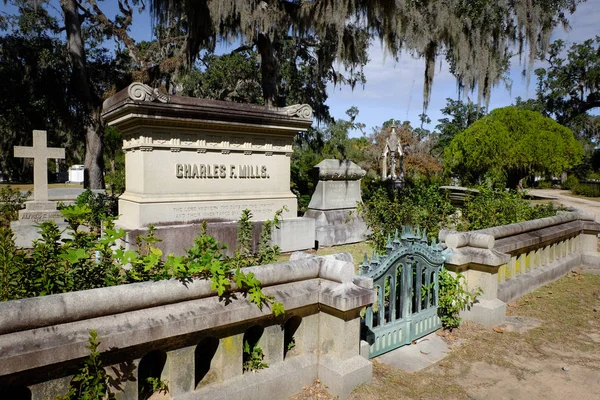 Histórico cementerio de Buenaventura en Savannah Georgia EE.UU. Fotos de stock libres de derechos