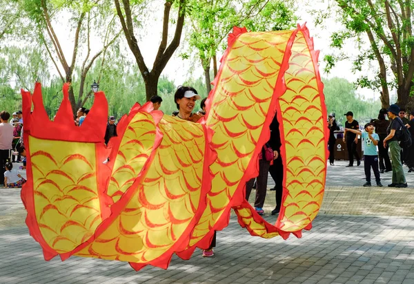 Danza de seda tradicional china en un parque . — Foto de Stock