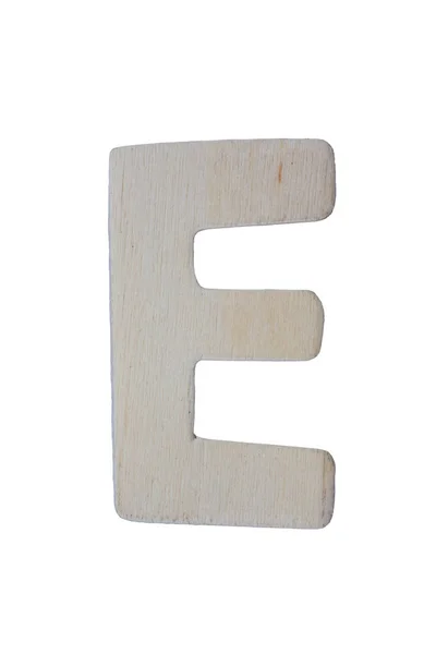 Вуден буква Е — стоковое фото