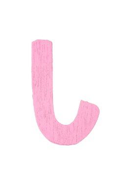 Pembe ahşap harf J
