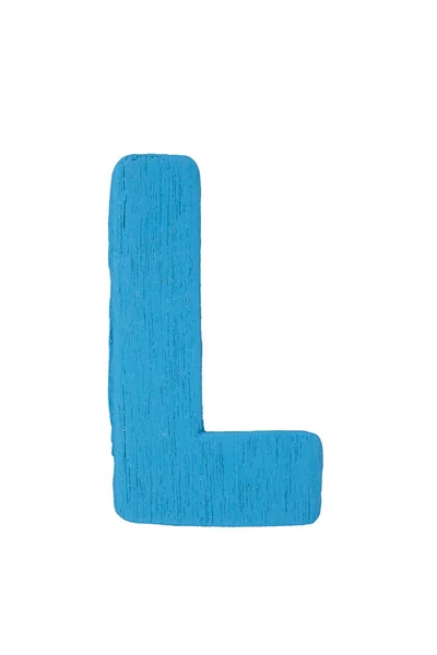 Blauwe houten letter L — Stockfoto