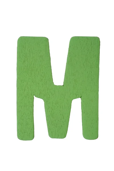 Groene houten letter M — Stockfoto