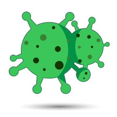 Dangerous viruses isolated white background.