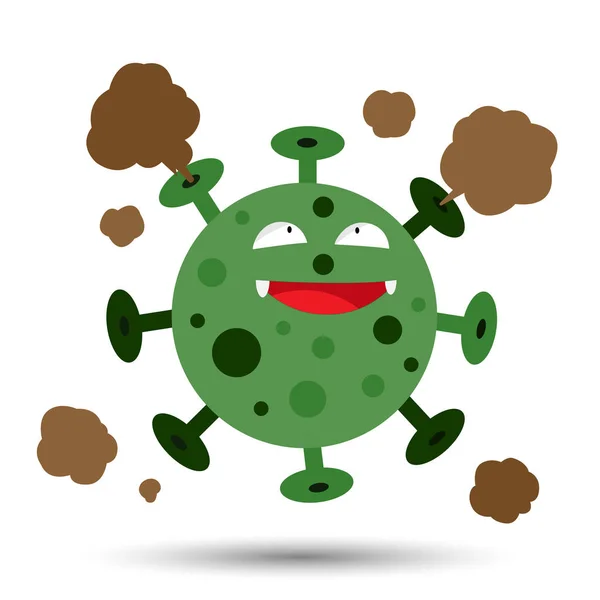 Dangerous viruses isolated white background.