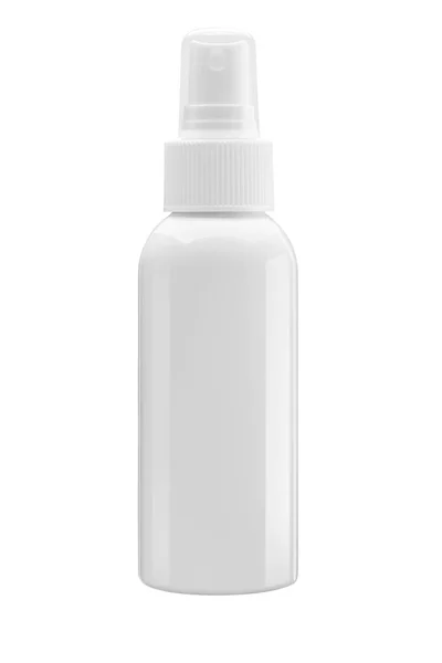 Kosmetyk biały butelka z pompkę na białym tle na biały backgrou — Zdjęcie stockowe
