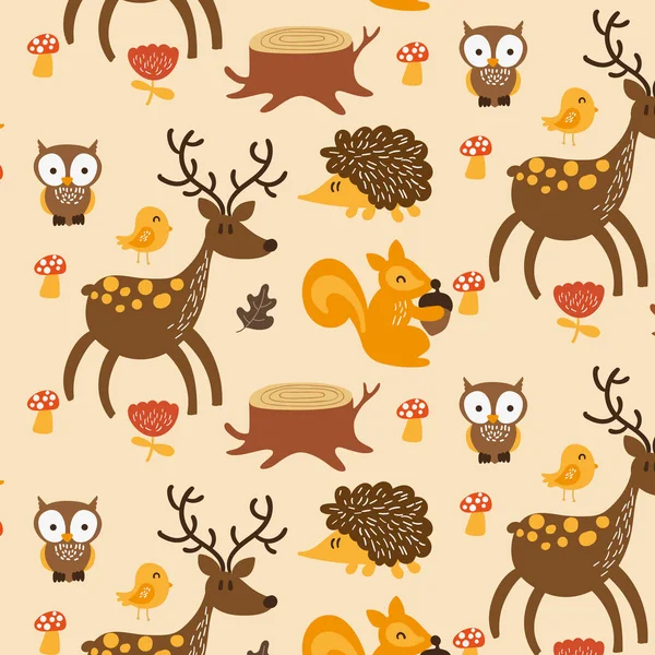 Vecteur de motif animal forestier eps 10 saluent — Image vectorielle