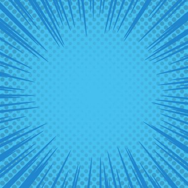 Renkli Pop-Art stil mavi arka plan Llichtenstein pop sanat.