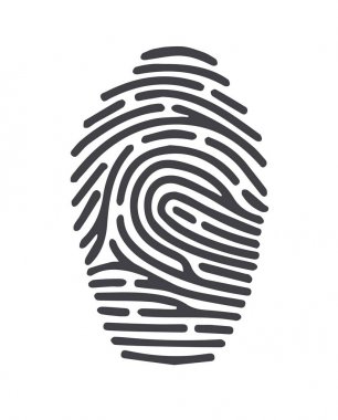 Black and White Vector Fingerprint - Very accurately scanned clipart