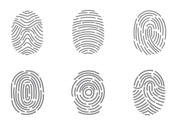 Black and White Vector Fingerprint - Very accurately scanned — Stock Vector