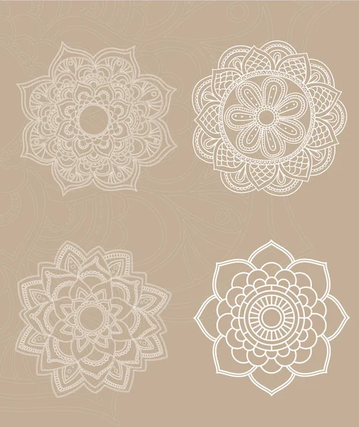 Mandala de flores. Elementos decorativos vintage. Patrón oriental — Vector de stock