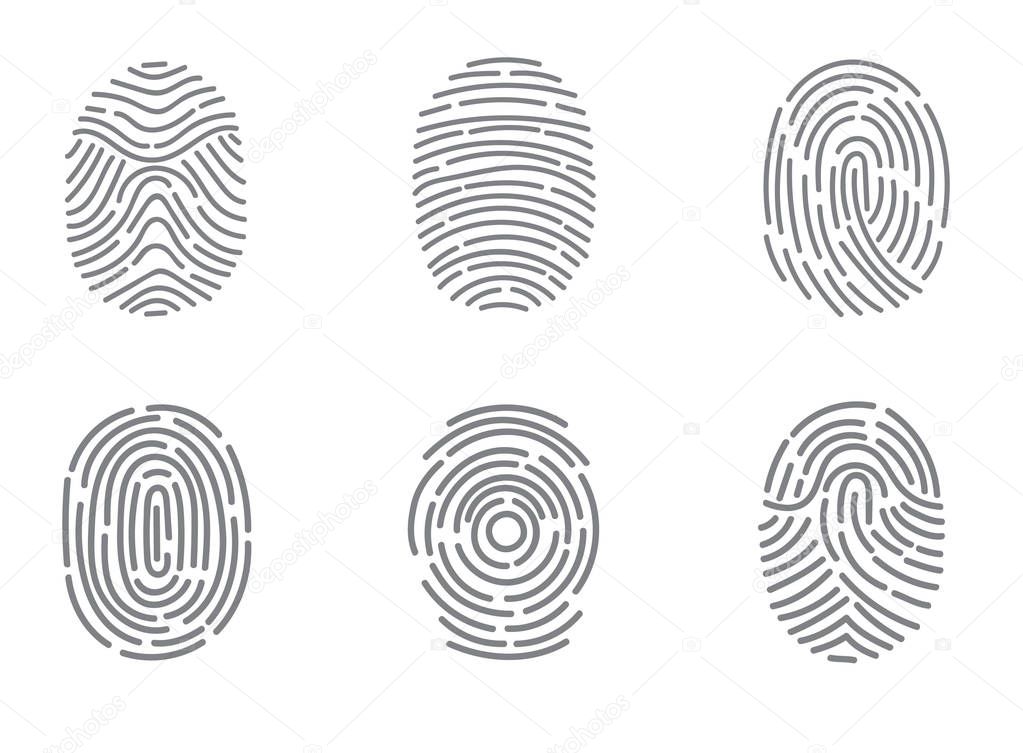 Black and White Vector Fingerprint - Very accurately scanned