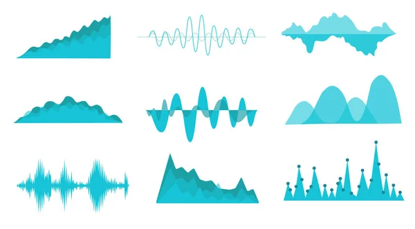 Vektor hanghullámok beállítása. Audio-lejátszó. Audio equalizer technológia — Stock Vector