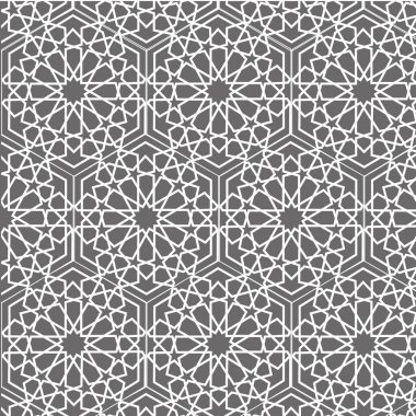 Modern desen geleneksel oryantal Arapça desenlerini temel dolaşık. Sorunsuz vektör arka plan. Resmi yeniden renklendirmek kolay. Arabesk geometrik desen. Geleneksel Islam desen