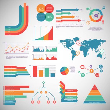 Infographic öğeleri - işlem infographics, adımları ve seçenekleri, daire diyagram, iş akışı diyagramları, zaman çizelgesi infographics