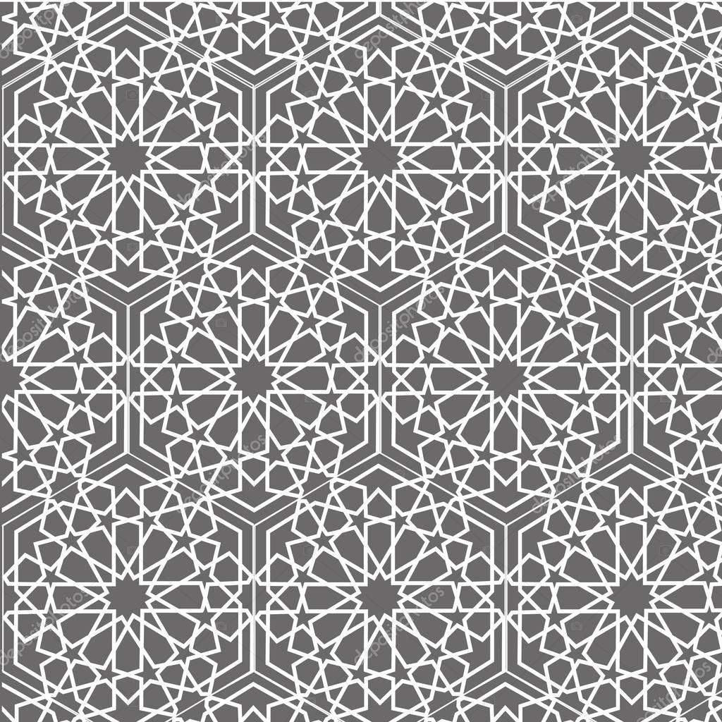 Entwined modern pattern based on traditional oriental arabic patterns. Seamless vector background. Easy to recolor. Arabesque geometric pattern. Traditional Islam pattern