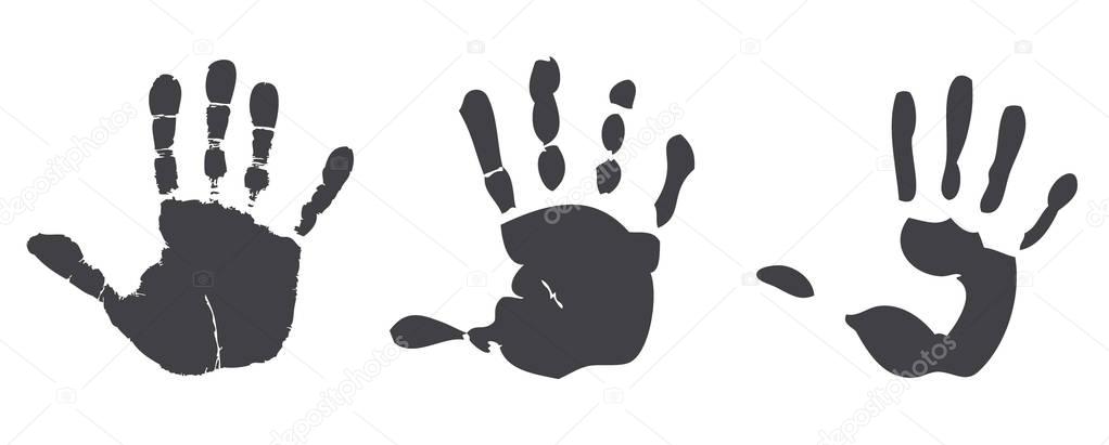 Hand prints vector , black hands prints background