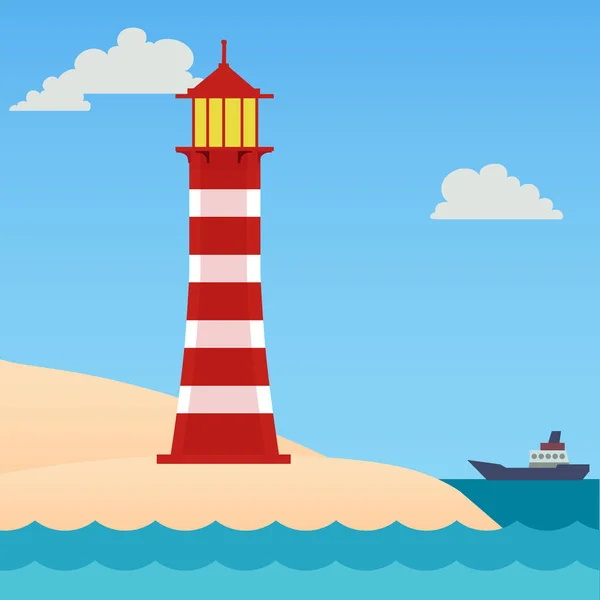 Régi Ligthouse, a Punta Teno — Stock Vector