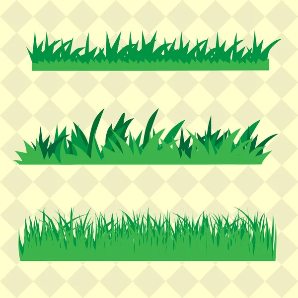 Realistisches Grüngrasdesign mit Schatten, Öko-Natur-Grasrahmen. Grünes Gras. Vektorlandschaft mit grünem Gras — Stockvektor