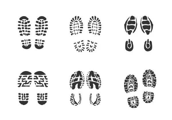 Fußabdruck-Symbol. hogh Qualität Silhuette Zeichen menschlicher Spuren für Web-Deasign oder mobile App. schwarzer Fußabdruck auf weißem Hintergrund — Stockvektor