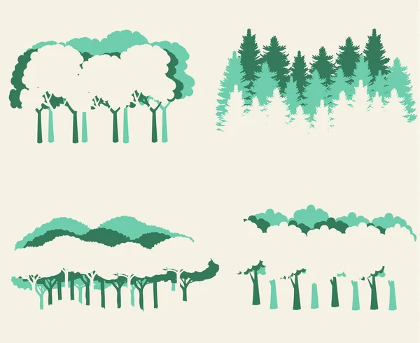 Vector forest  trees — Stock Vector