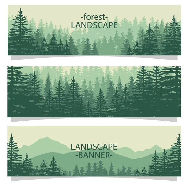 Pine forest trees vector eps 10 great — Stock Vector