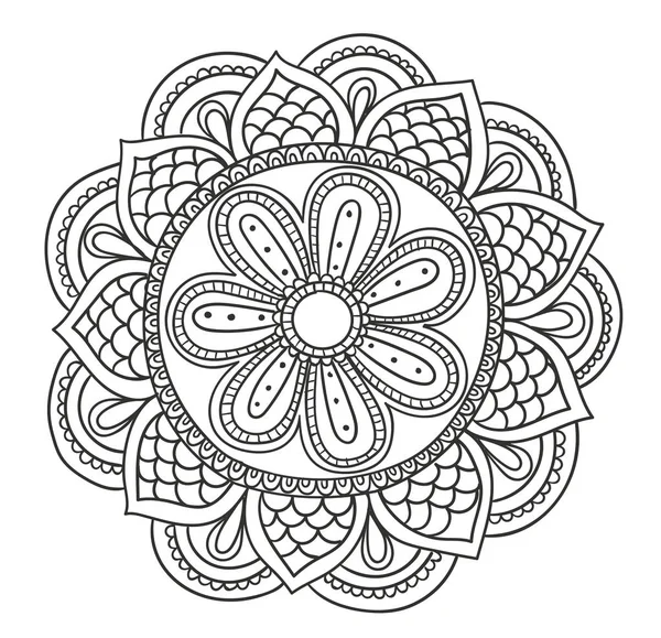 Mandala de flores. Elementos decorativos vintage. Patrón oriental — Vector de stock