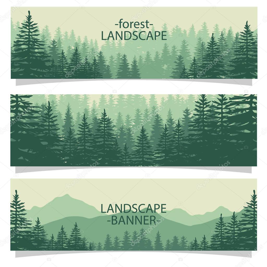 Pine forest trees vector eps 10 great