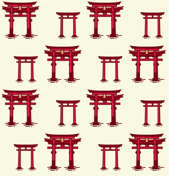 Φόντο με ιαπωνικό εθνικά σύμβολα και στοιχεία, μοτίβου Τορίι — Διανυσματικό Αρχείο