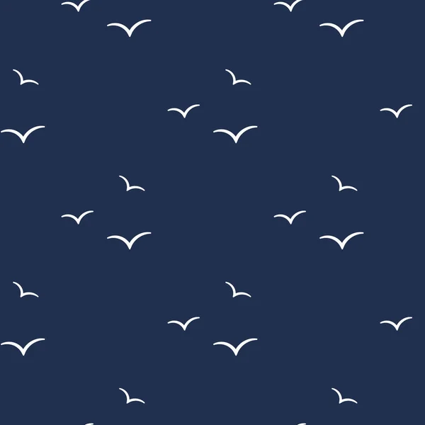 Blue Seagulls Pattern Great — Stock Vector