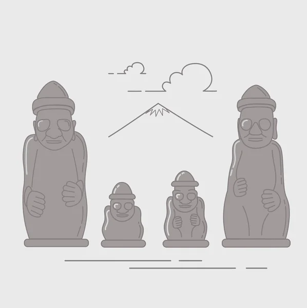 Dol Hareubang Aussi Appelé Tol Harubang Hareubang Harubang Grande Statue — Image vectorielle