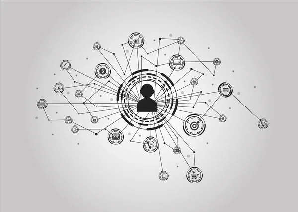 Heptagones Vectoriales Círculos Otros Elementos Para Infografía — Vector de stock