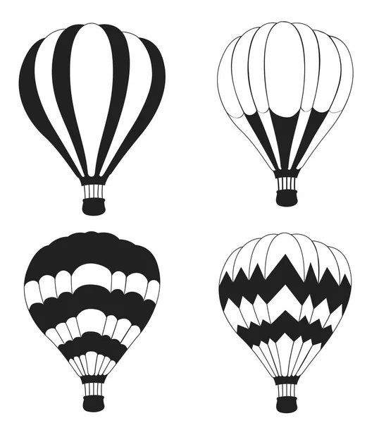 Lapos Kivitel Hőlégballon Égen Felhő Háttér — Stock Vector