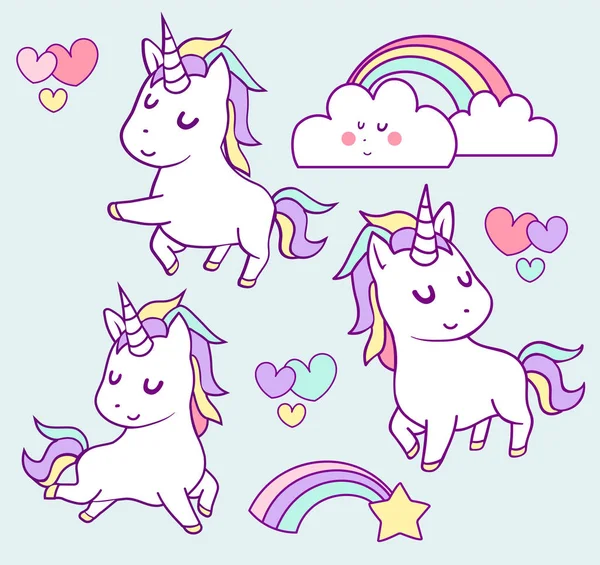 Style Licorne Dessin Animé Grand — Image vectorielle