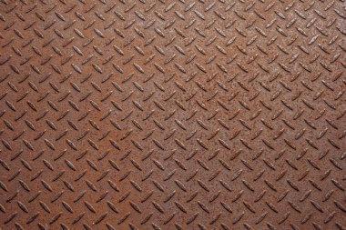 Limanda kahverengi ve paslı demir levha, kabartmalı desen