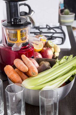taze güzel parlak sebze ve meyveler Meyve suyu hazırlama