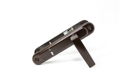 Yakın çekim bak evde kapı yüksek güvenlik kilidi