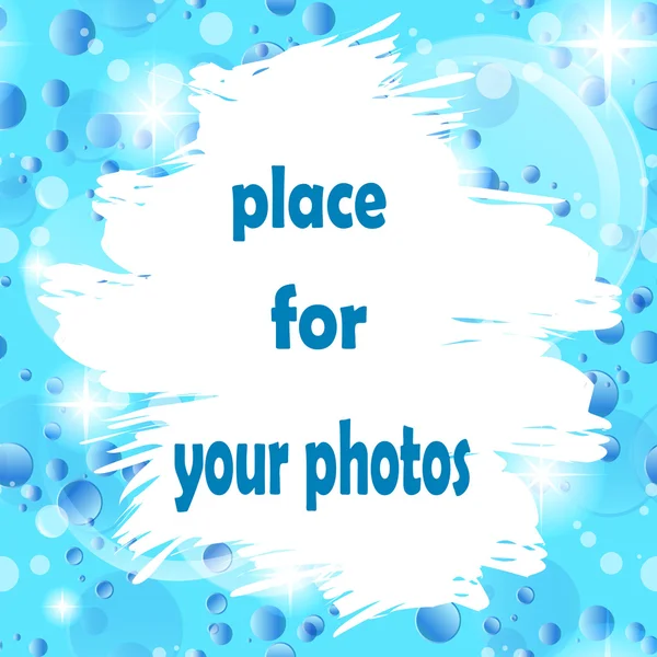 Bulut fotoğraf veya fantastik kabarcıklar ve yıldız bir arka plan üzerinde metin için. Metin veya fotoğraf için vektör çerçeve.