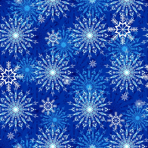 Vektör sorunsuz kış desen ile mavi bir arka plan üzerinde güzel kar taneleri.