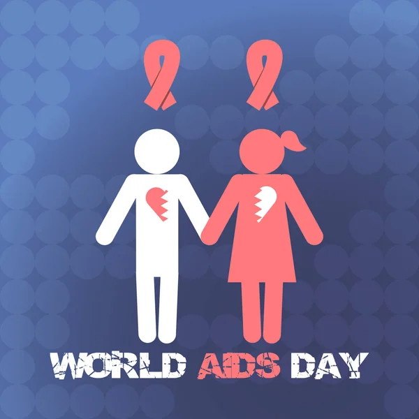 Dünya AIDS günü vektör kavram. AIDS konusunda. Vektör poster hakkında bakım ve AIDS olan kişiler ile ile iletişim.